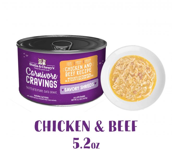 S&C Cat CC Cans_Savory Shreds_Chicken & Beef 5.2oz