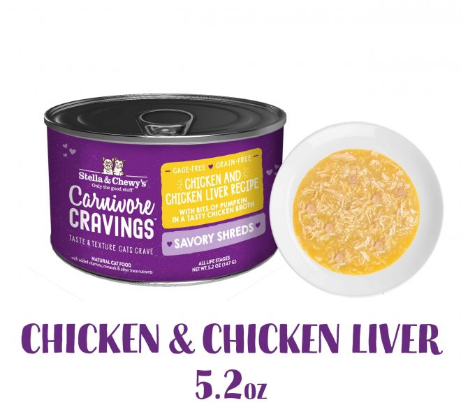 S&C Cat CC Cans_Savory Shreds_Chicken & Chicken Liver 5.2oz
